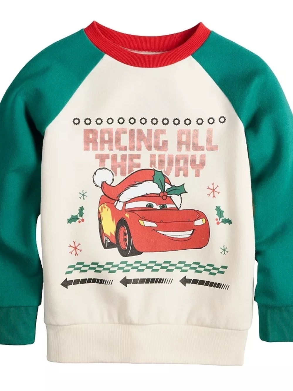 New Disney Pixar Cars Holiday Racing Sweatshirt - Lightning McQueen, Size 10